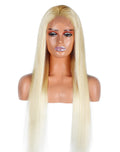 Indian Human Hair Blonde 613 13*4 Lace Front Wig Straight