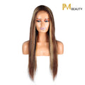 IM Beauty Highlighted 100% Human Hair 4*4 Straight Closure Wig